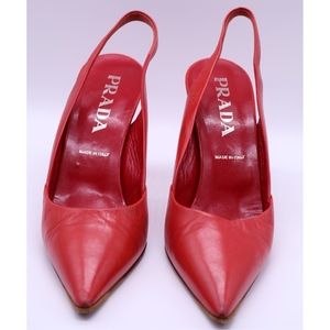 Prada Red Slingback heels in 7